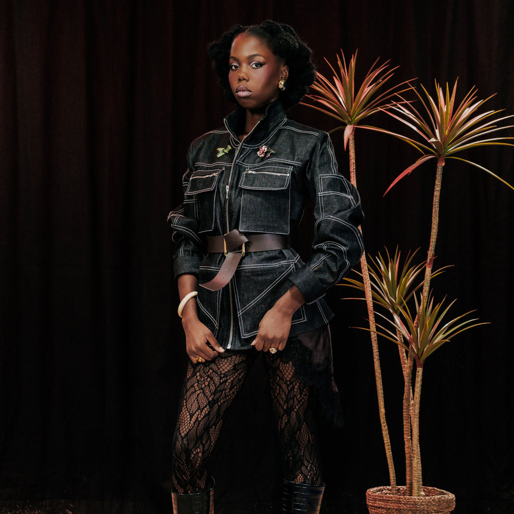 Veste en denim structurée