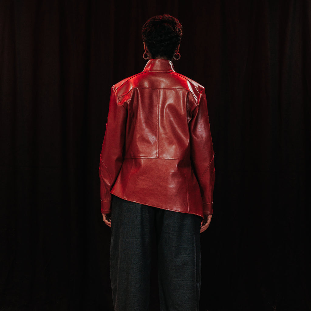 Veste structurée en similicuir