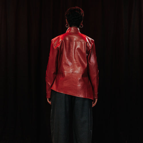 Veste structurée en similicuir