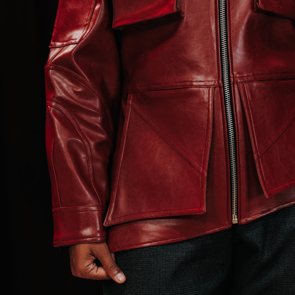 Veste structurée en similicuir