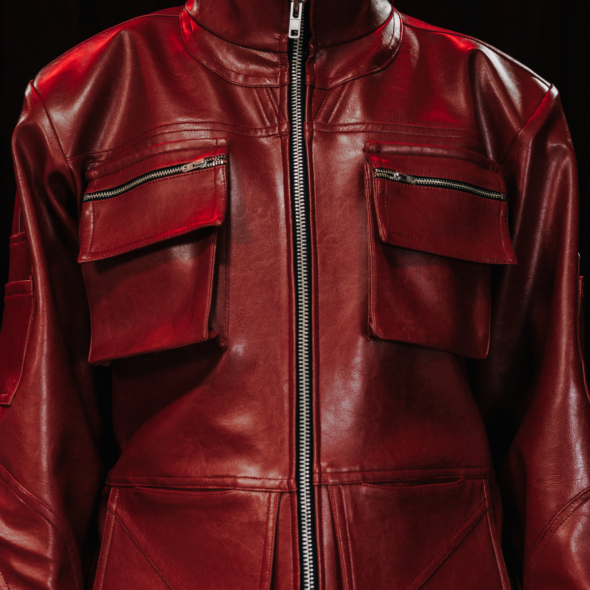 Veste structurée en similicuir