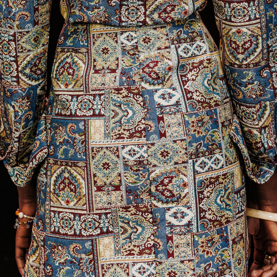 Jupe portefeuille taille haute