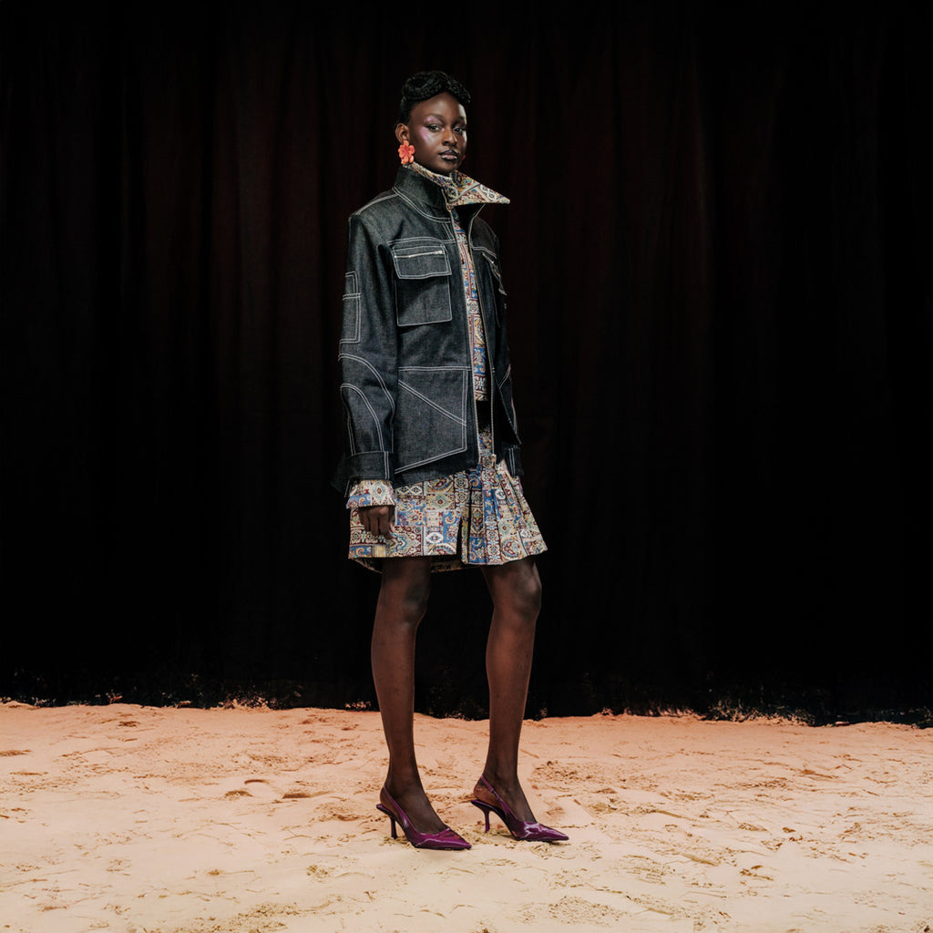 Veste en denim structurée