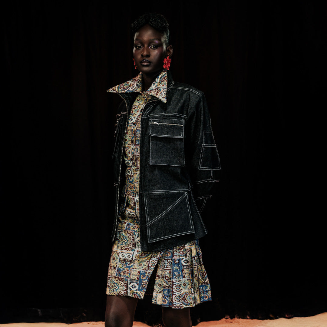 Veste en denim structurée